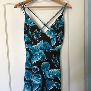 Blue dress w leaves from Forever 21